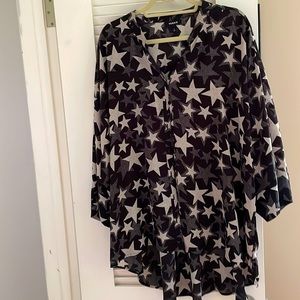 Semi sheer 3/4 sleeve top